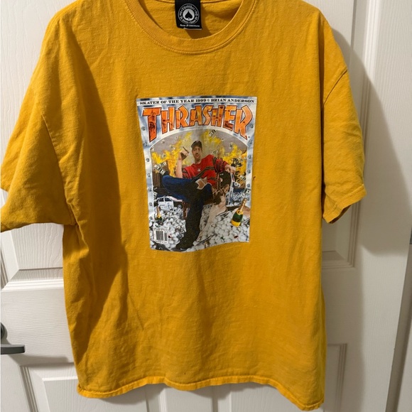 Thrasher Skater of the Year 1999 Brian Anderson Yellow Graphic Tee - Picture 1 of 3